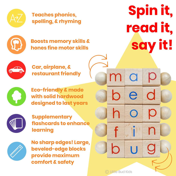 Spin-and-Read Phonetic Reading Blocks | Box-Free Set