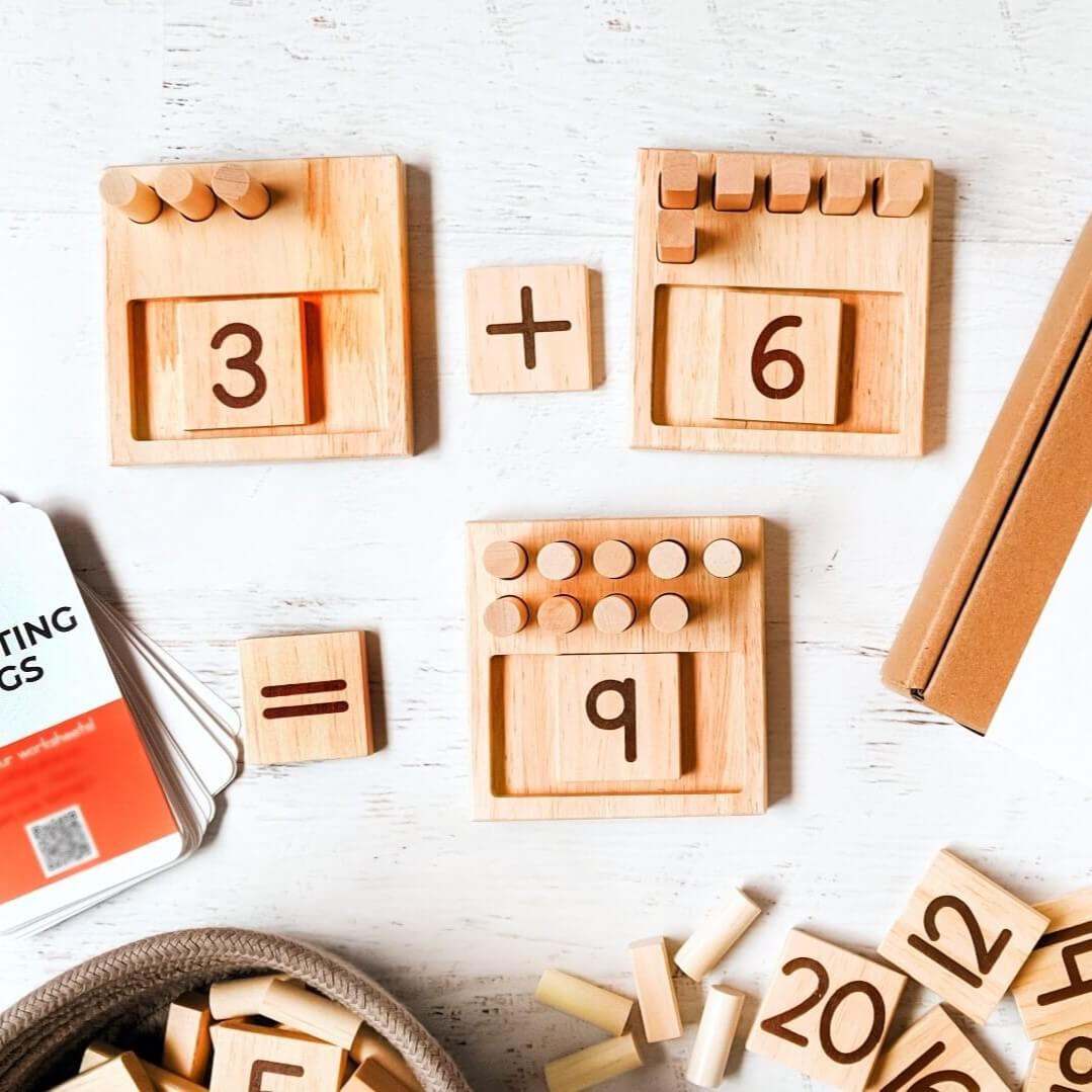 Ten Frame math using number panels, Counting Pegs by Little Bud Kids