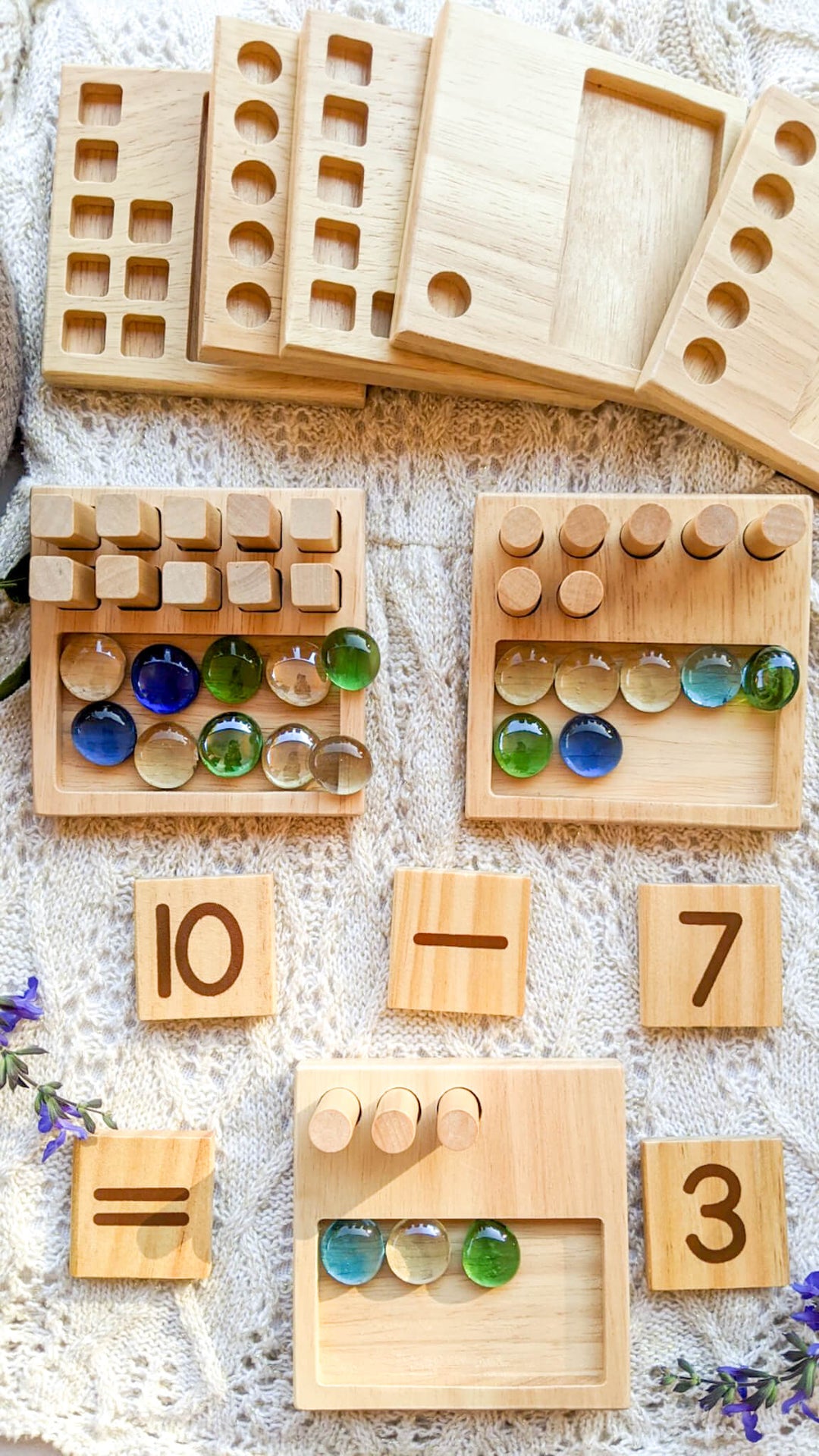 Tookyland Peg Board Toddler Toys, Counting Wooden Toys with 55 Pegs, Wooden Math Manipulatives,Montessori Math and Numbers for Kids & Kindergarten