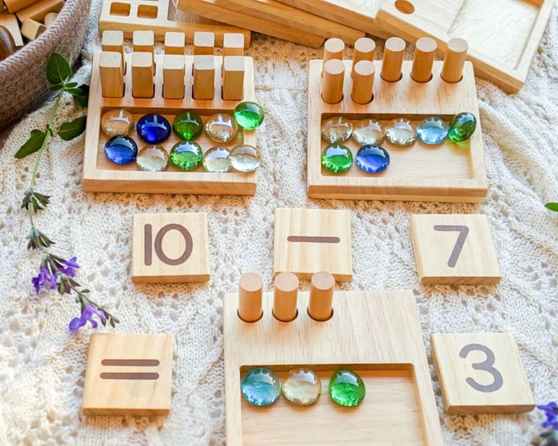 Little Bud Kids Counting Pegs with Glass Beads Math Counters