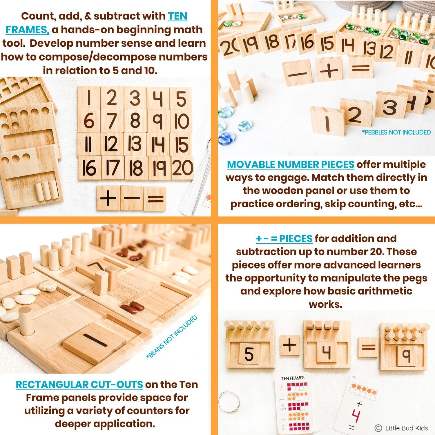 Number Pegs to help toddlers learn how to count, add, & subtract