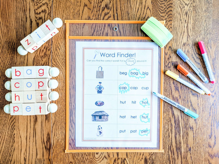 CVC (Consonant-Vowel-Consonant) Practice Worksheet Set DOWNLOAD - 25 pages - Little Bud Kids