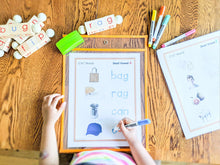 Load image into Gallery viewer, CVC (Consonant-Vowel-Consonant) Practice Worksheet Set DOWNLOAD - 25 pages - Little Bud Kids
