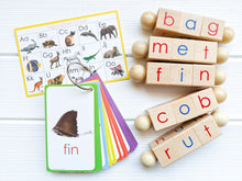 Load image into Gallery viewer, Spin-and-Read Phonetic Blocks BASIC Set - Little Bud Kids
